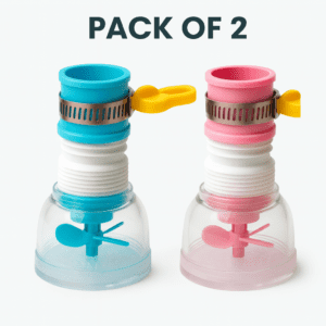 Water Saving Tap Nozzle (Pack of 2) – 360° Rotating Splash Filter & Pressure Booster for Kitchen Sink
