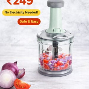 Manual Hand Press Vegetable Chopper | Onion, Garlic & Veg Cutter
